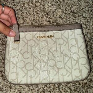 Calvin Klein Beige and Brown Clutch